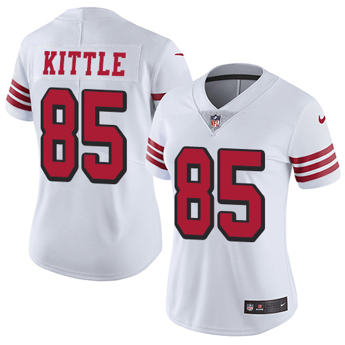 San Francisco 49ers Limited White Women George Kittle NFL Jersey #85 Rush Vapor Untouchable